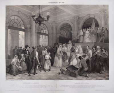 1848-9 में वेनिस की घेराबंदी के दौरान क्रांति में मदद करने के लिए अपने गहने दे रही महिलाएं द्वारा जियाकोमेली के बाद विन्सेन्ज़ो